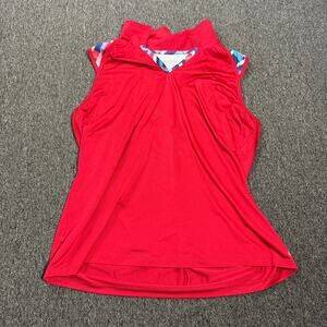 Vintage Y2k Izod Golf Red Blue Sleeveless Athletic Tank Top Women's XL